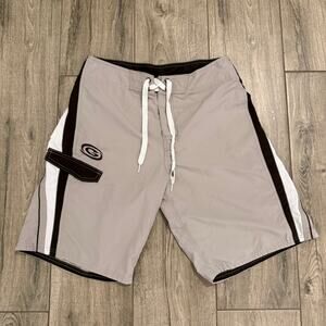 Gotcha Men’s Gray Swim Trunks Board Shorts - Small Adjustable Waist Summer Beach